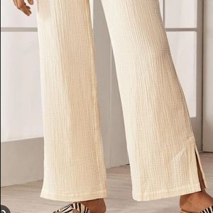 NWT Soft Surroundings gauze Ivory pants size large petite